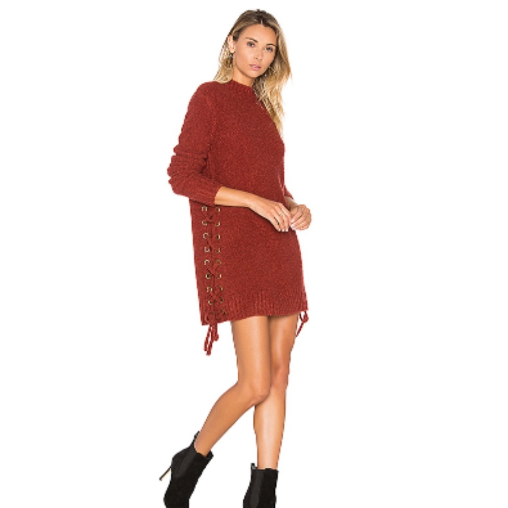Lovers + Friends x REVOLVE Sweater Dress in Maroon